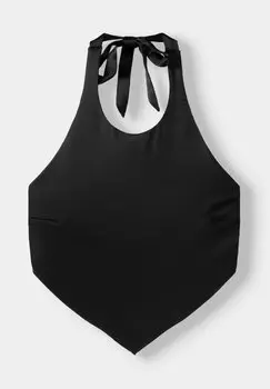 Блузка At The Back Bershka, черная