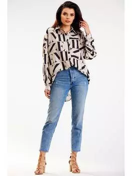 Блузка Awama, бежевый/черный