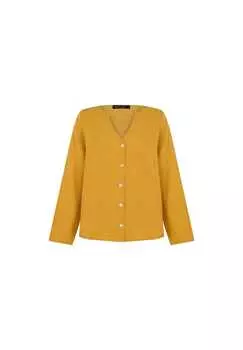 Блузка Bailey для отдыха со стильным V-образным вырезом Freshlions, цвет mustard