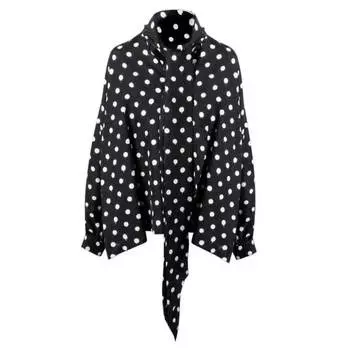 Блузка Balenciaga Polka Dot Printed, черный