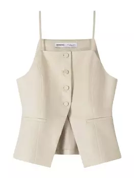 Блузка Bershka, бежевый