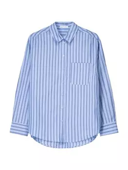 Блузка Bershka, цвет Light blue/Dark blue