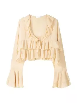 Блузка Bershka, цвет Light yellow