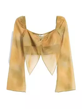 Блузка Bershka, цвет Olive/Reed