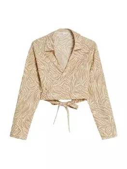 Блузка Bershka, цвет Sand/Dark beige