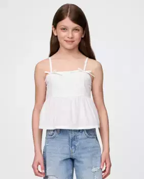 Блузка без бретелек для девочки Gap, белый