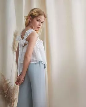 Блузка без бретелек для девочки с блестящими звездами Dadati, белый