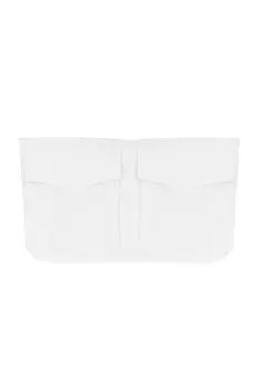 Блузка без бретелек с карманами и деталями цвета экрю QUZU