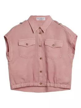 Блузка без рукавов Brunello Cucinelli Kids, розовый
