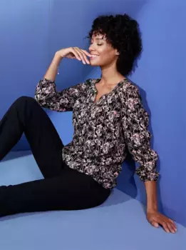 Блузка без рукавов CREATION L PREMIUM, цвет Schwarz-Ros-Gemustert