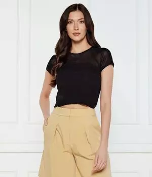 Блузка без рукавов Cropped fit Hugo, черный