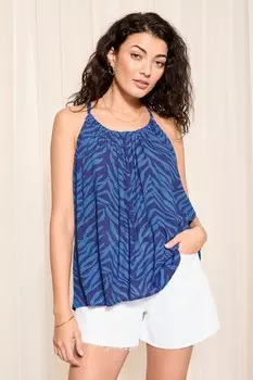 Блузка без рукавов из жатого хлопка Friends Like These, синий