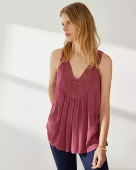 Блузка без рукавов крючком Southern Cotton, розовый