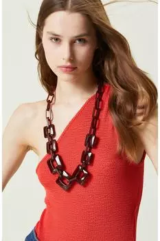 Блузка без рукавов на одно плечо с цветком граната Network, розовый