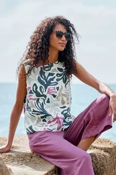 Блузка без рукавов с цветным этюдом Seasalt Cornwall, черный