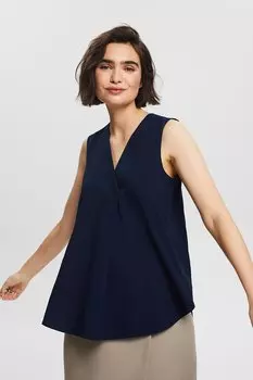 Блузка без рукавов с v-образным вырезом Esprit, синий