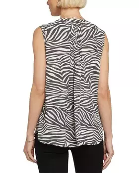 Блузка без рукавов с защипами NYDJ, черный