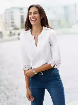 Блузка без шнуровки Inspirations Inspirationen, белый