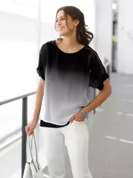 Блузка без шнуровки Inspirations Inspirationen, черно-белый