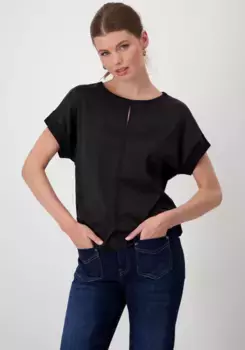 Блузка без шнуровки Monari с вырезом, черный