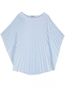 Блузка Blanca Vita с плиссировкой и вырезом-лодочкой, синий