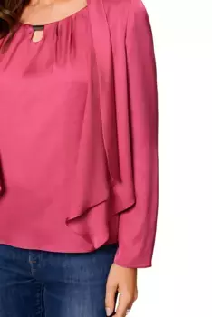 Блузка-блейзер HERMANN LANGE Collection, блестящий вид, цвет Magnolie