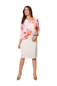 Блузка-блейзер HERMANN LANGE Collection с цветочным узором, розовый