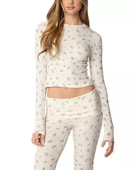 Блузка Bloom Baby Top Edikted, слоновая кость/кремовый