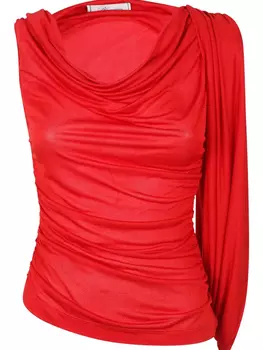 Блузка Blumarine с драпировкой, красный