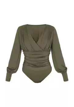 Блузка-боди IDONY Fashion Look, оливковый