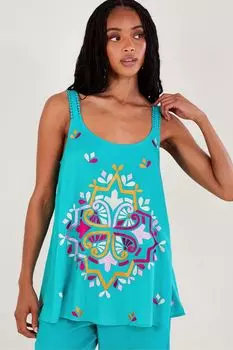 Блузка Bonita с вышивкой на бретелях Monsoon, синий