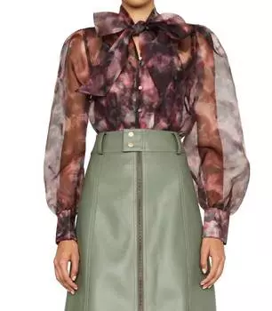 Блузка Bonnie из красного бархата Marie Oliver