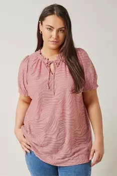 Блузка Burnout с завязкой на шее Evans, розовый