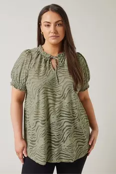 Блузка Burnout с завязкой на шее Evans, зеленый