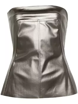Блузка Bustier без бретелей Rick Owens, серебристый
