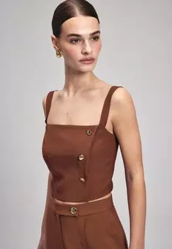 Блузка Button Detailed adL, коричневая