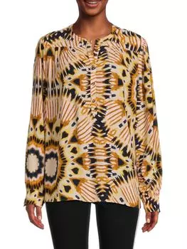 Блузка Calysta с абстрактным принтом Ba&Sh, бежевый