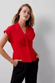 Блузка Carmen из крепа French Connection, красный