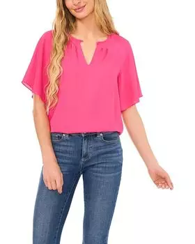 Блузка CeCe Raglan Flutter Sleeve Blouse, цвет Bright Rose