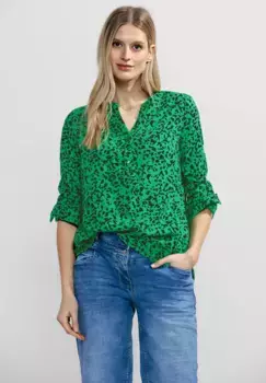 Блузка Cecil с длинными рукавами и минимальным принтом, зеленый