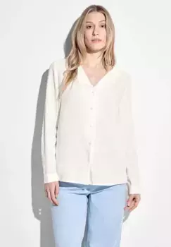 Блузка Cecil с длинными рукавами и планкой на пуговицах, белый