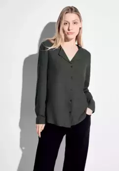 Блузка Cecil с длинными рукавами и планкой на пуговицах, хаки