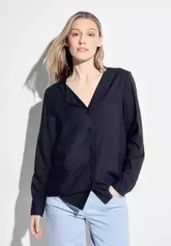 Блузка Cecil с длинными рукавами и планкой на пуговицах, синий