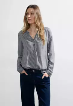 Блузка Cecil с длинными рукавами и вырезом под горло, синий