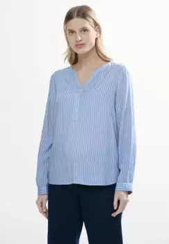 Блузка Cecil с длинными рукавами и вырезом под горло, цвет Blouse Blue