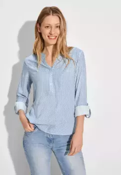 Блузка Cecil с длинными рукавами, выполненная из мягкой вискозы, цвет Blouse Blue