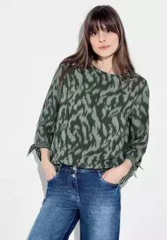 Блузка Cecil с длинными рукавами, выполненная из мягкой вискозы, хаки