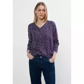 Блузка Cecil с длинными рукавами, выполненная из мягкой вискозы, синий