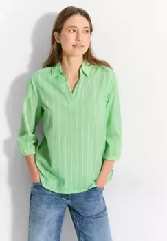 Блузка Cecil с короткими рукавами и V-образным вырезом, цвет Matcha Lime