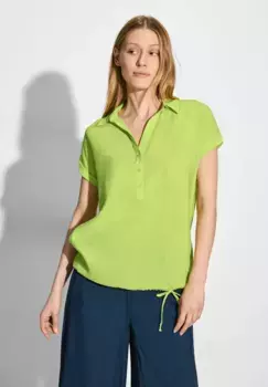 Блузка Cecil с короткими рукавами и завязками по краю, цвет Soft Lime